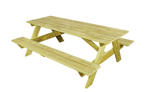 Wood picnic table