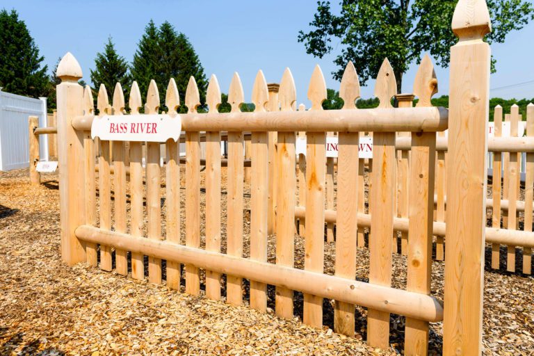 closeup section of picket fence