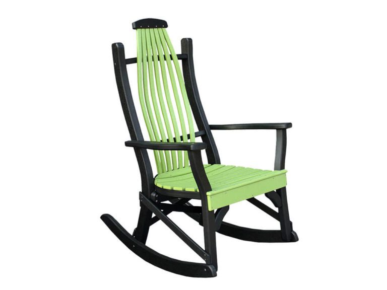 black and green rocking chair isolated on a white background